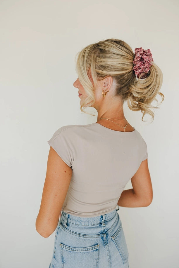 Cranberry Rose Jumbo Scrunchie